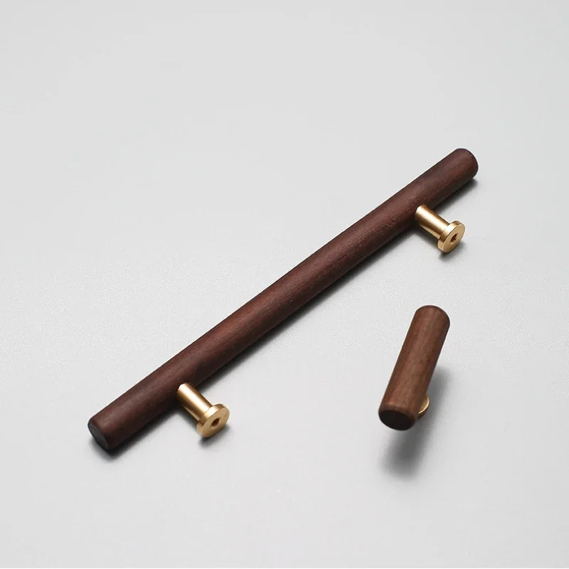 Латунная ручка шкафа из орехового дерева для мебельного ящика массива легкая