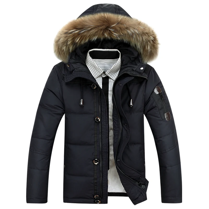 Men's Thickened Down Jacket High Quality Men's Down Jacket Autumn Winter Casual Outwear with hood Coat Male Clothing