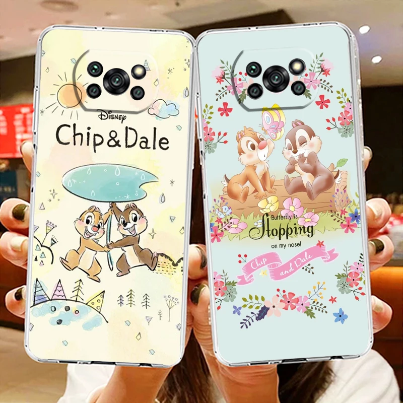 

Transparent Phone Case For Xiaomi Poco X4 X3 X2 NFC F4 F3 F2 GT M5s M4 M3 M2 Pro C50 C40 C3 Disney Chip 'n' Dale Cover Shell