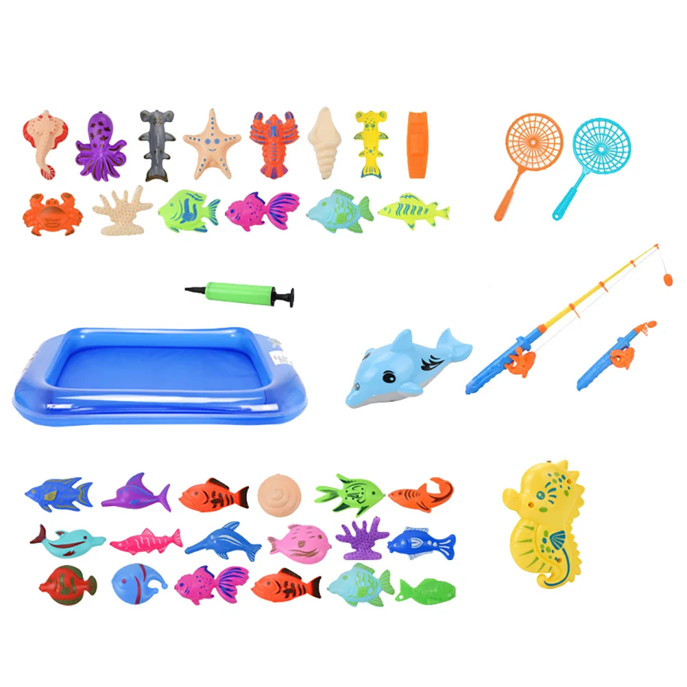 

1 Set 39pcs Magnetic Fishing Game Toys Children' Fishing Toys (Random Style)