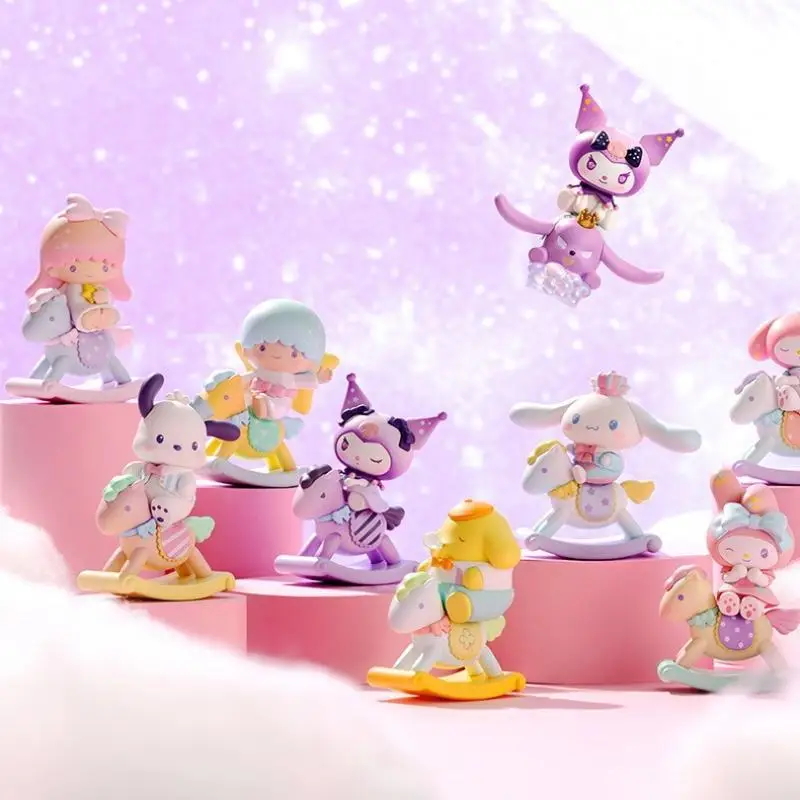 

kawaii Sanriod 8PCS PVC My Melody Cinnamoroll Cartoon childlike horse series hand made cute desktop hand made gifts for children