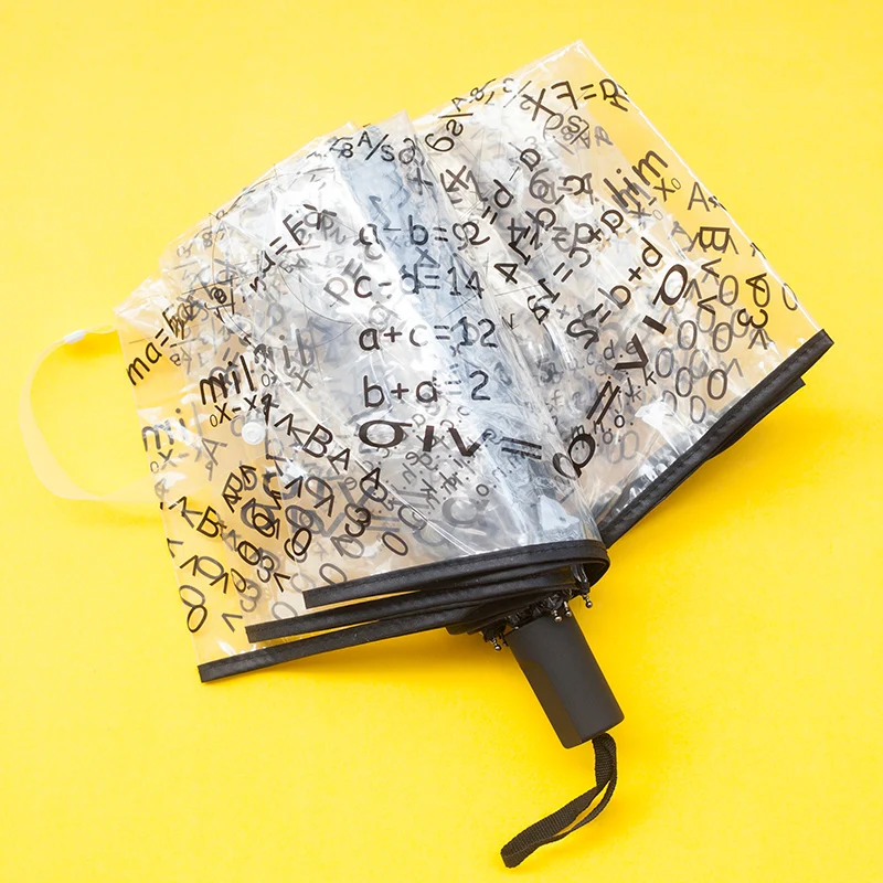 

2022 New Function Formula Transparent Umbrella Folding Automatic Umbrella Student Three Fold Umbrella Windproof Female Creativit
