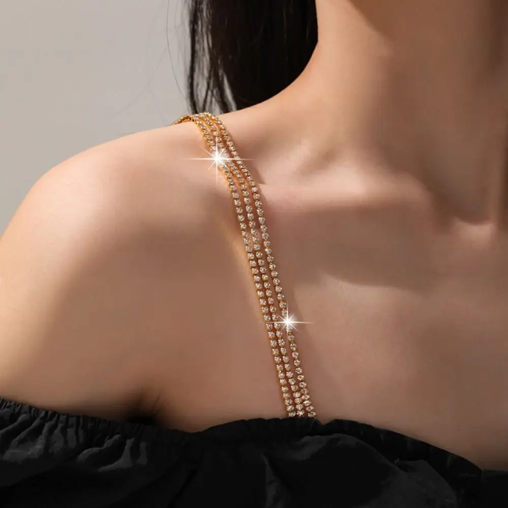 Блестящие металлические бретели для бюстгальтеров три ряда противоскользящий