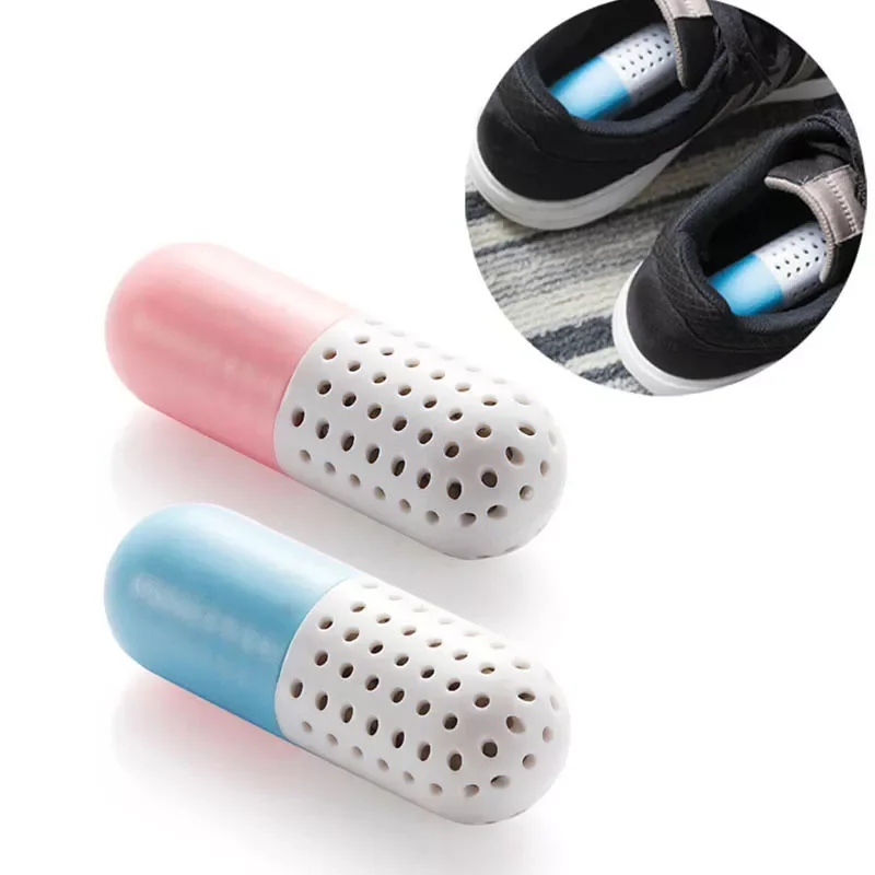 

NEW2022 2pcs/pack Smell Absorber Capsule Shape Cleaning Tools Shoe Dryer Deodorizer Desiccant Moisture proof Silica Gel Home Acc