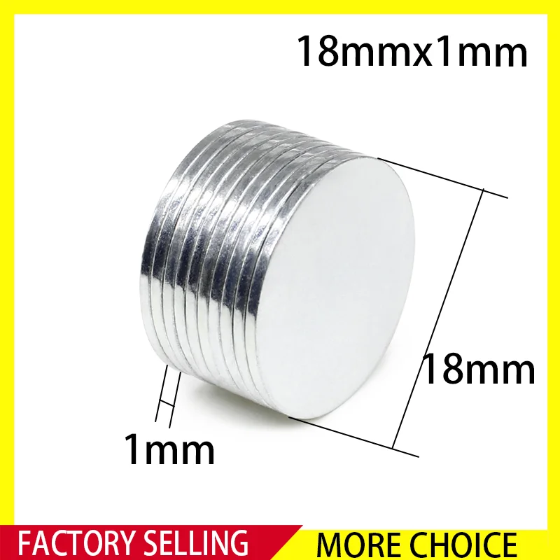

10~300PCS 18x1mm Neodymium Magnet 18mm x 1mm N35 NdFeB Round Super Powerful Strong Permanent Magnetic imanes
