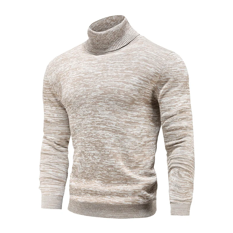 

New Winter Men's Turtleneck Sweaters Cotton Slim Knitted Pullovers Men Solid Color Casual Sweaters Male Autumn Knitwear