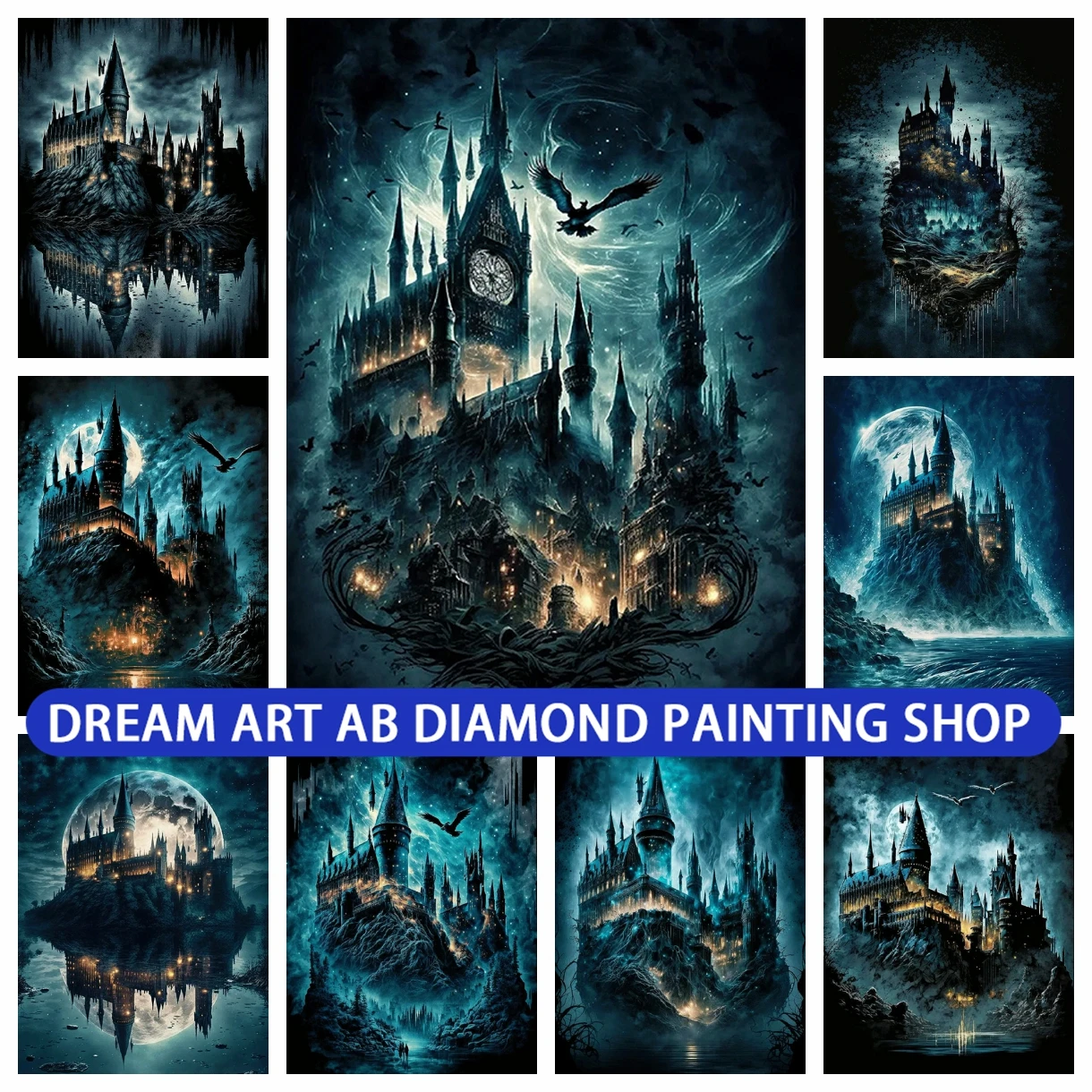 

Harries Magic School AB Diamond Painting Embroidery Fantasy Landscape Cross Stitch Mosaic Handicraft Pictures Craft Home Decor