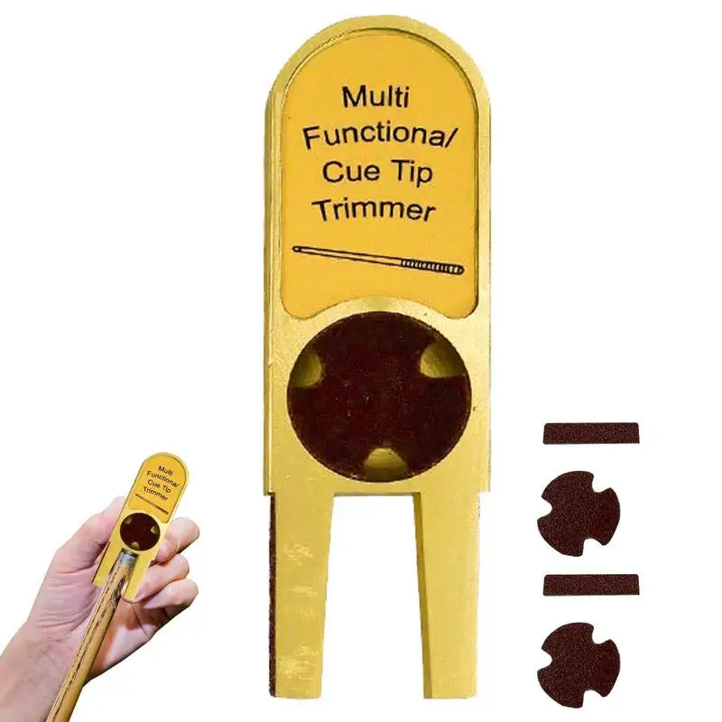 

Cue Tip Shaper Billiards Pool Cue Tip Shaper Tool Pool Cue Shaper Billiards Cue Tip Scuffer Burnisher With Sandpapers Cue Tip