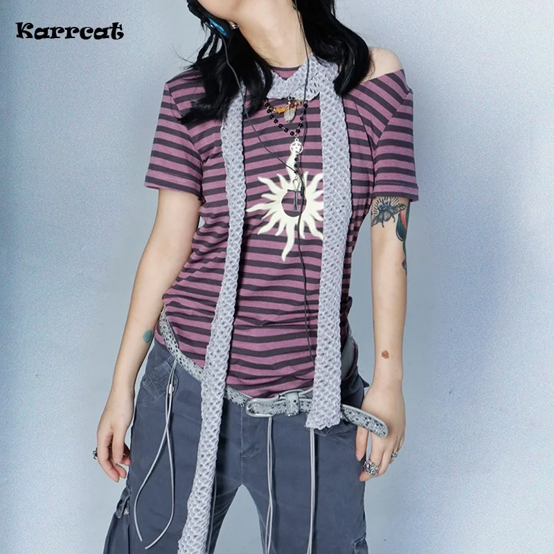 

Женская футболка с коротким рукавом, в стиле панк