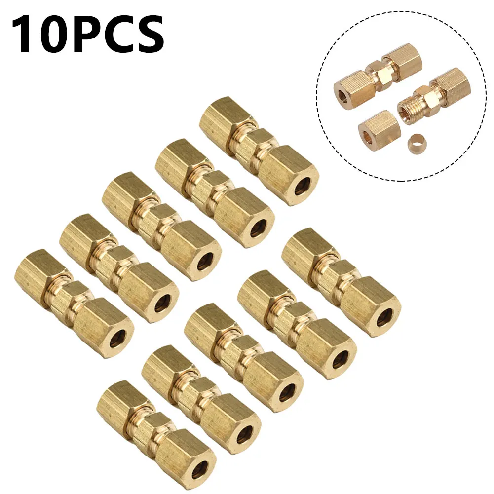 

10pcs 3/16 " Universal Brake Line Connector For 4.75mm Brake Line Without Flaring Straight Reducer Compression Connector