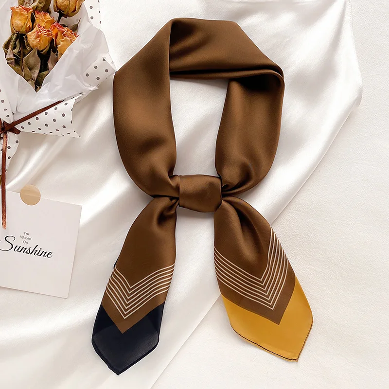 

70*70cm Fashion Neckerchief Women Hair Scarf Small Shawl Wrap Headband Hijab Lady Bandanna muffler pareo suqare female girl silk