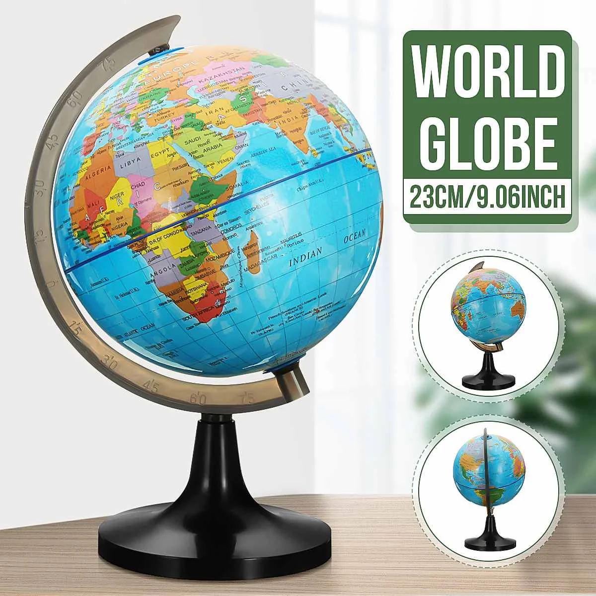 

14cm World Globe Teaching Aids Map Rotating Stand World Earth Globe Map School Geography Educational Kids Gift 360 Rotating