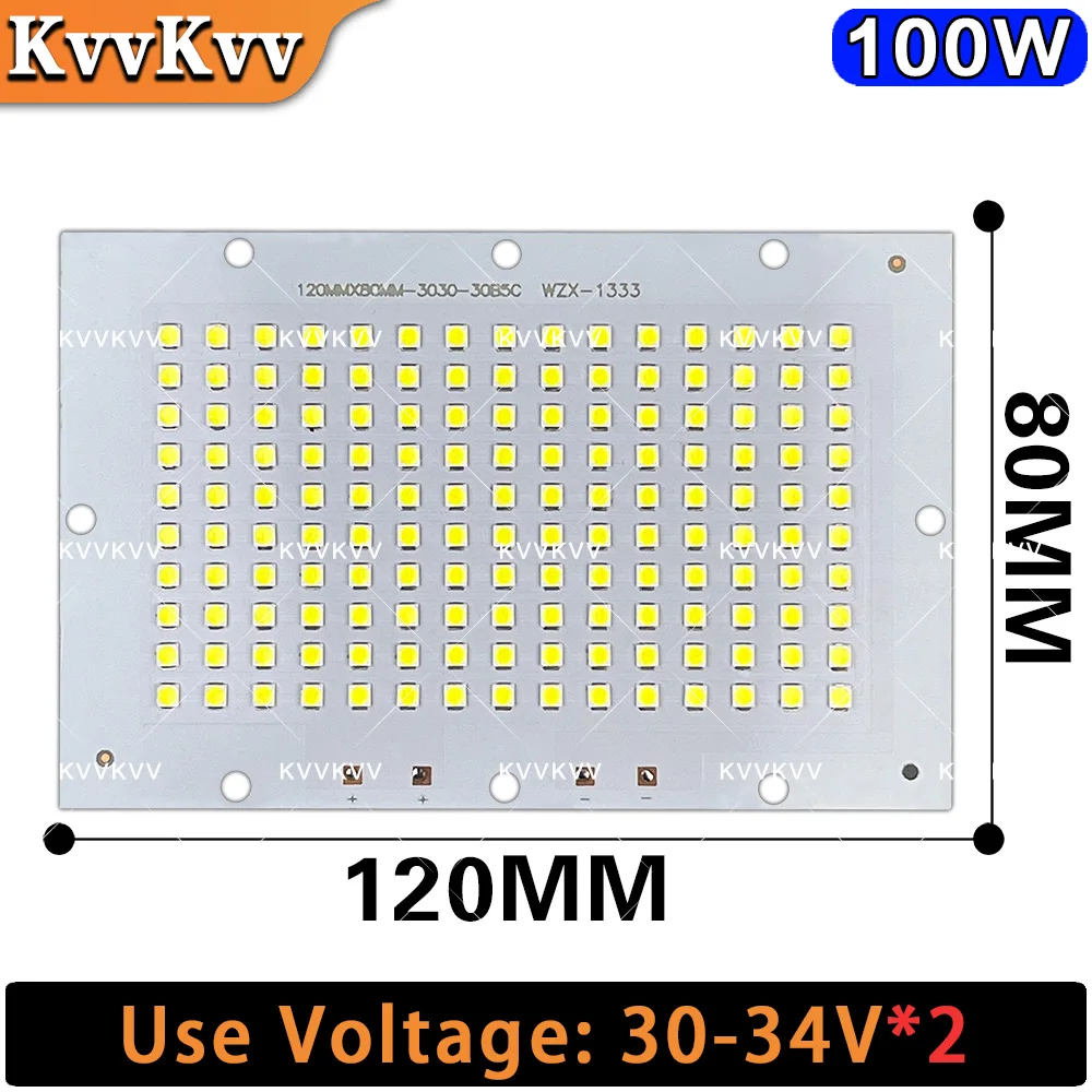 

Светодиодная печатная плата 10 Вт 20 Вт 30 Вт 50 Вт 100 Вт 150 Вт Алюминиевая пластина Осветительная плата DC30-34V для наружного прожектора Прожектор Панель Источник света