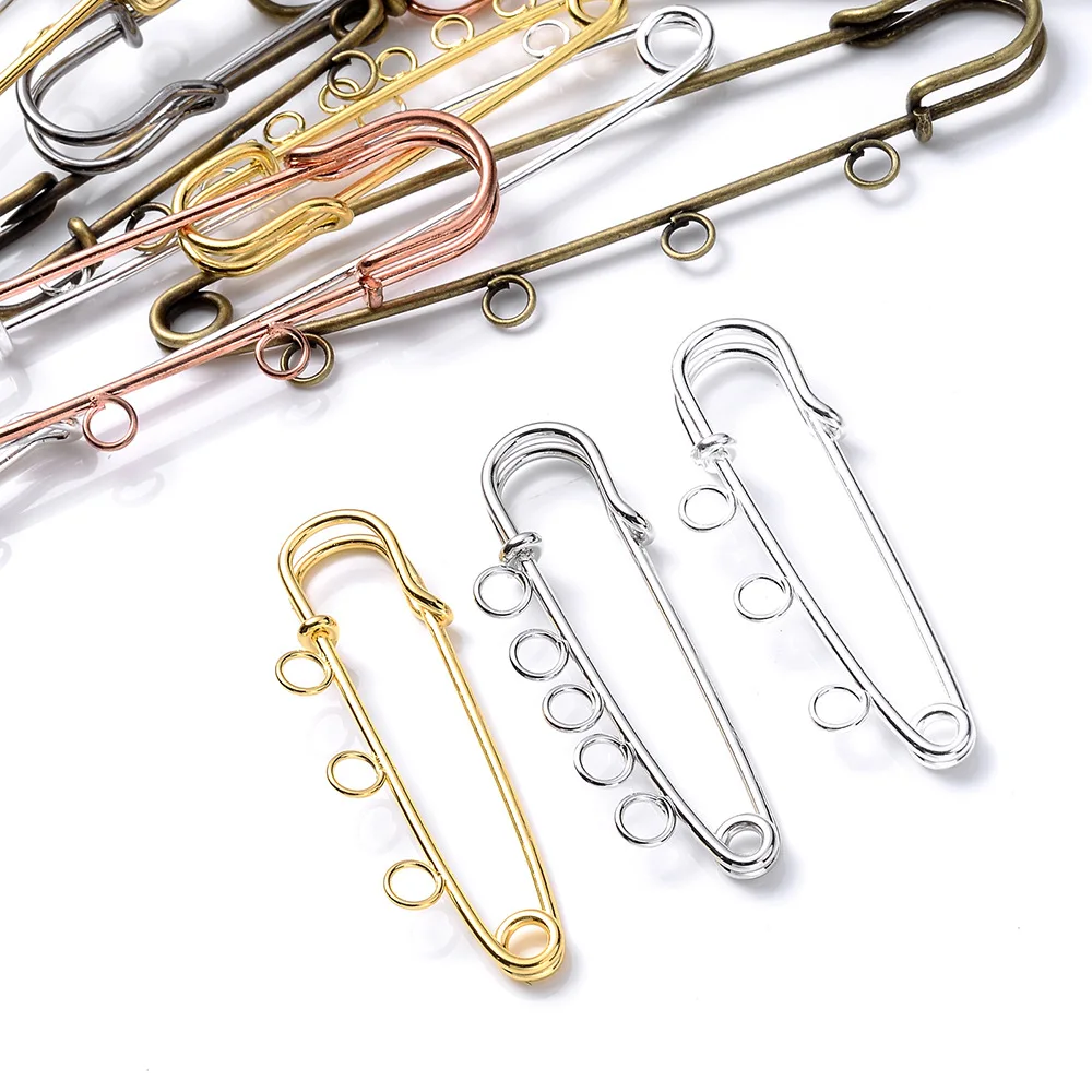 10pcs Safety Pins Brooch 50/80/90mm Blank Base Brooch Pin With Holes  Pin for DIY Jewelry Making Supplies Accessorie