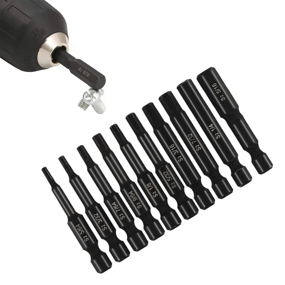 

10pcs Hexagon Screwdriver Bits With Magnetic 1/4 Inch Shank Attach Electric/manual Screwdrivers Drills Power Tool Accessories