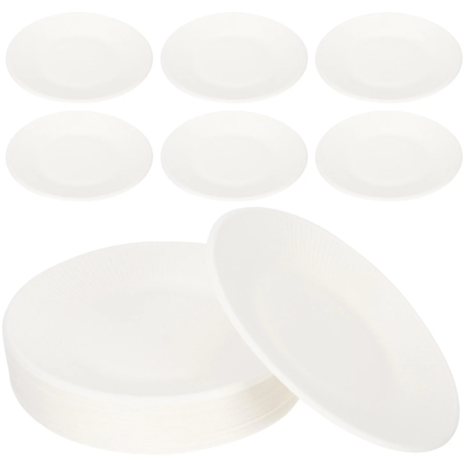

Paper Plates Plate Party Disposable Dish White Dessert Servingcompostablecake Biodegradable Round Tray Tablewares Dinner