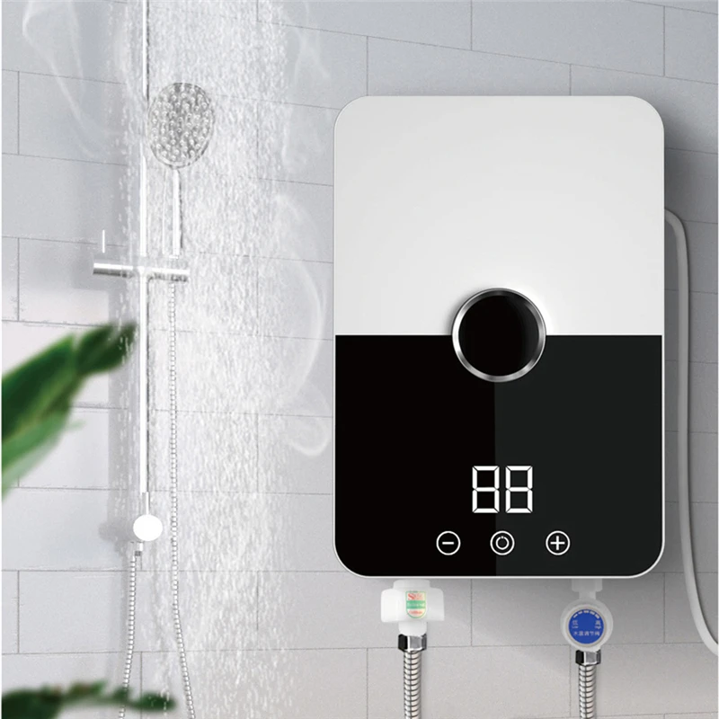 110V/220V Fast heat electric water heater household kitchen treasure bathroom bath temperature adjustment smart water heater enlarge