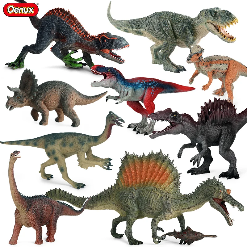 

Oenux Dinosaurs World Simulation Jurassic Indominus Rex Triceratops Animals Model Action Figures Collection Toy Kids Gift