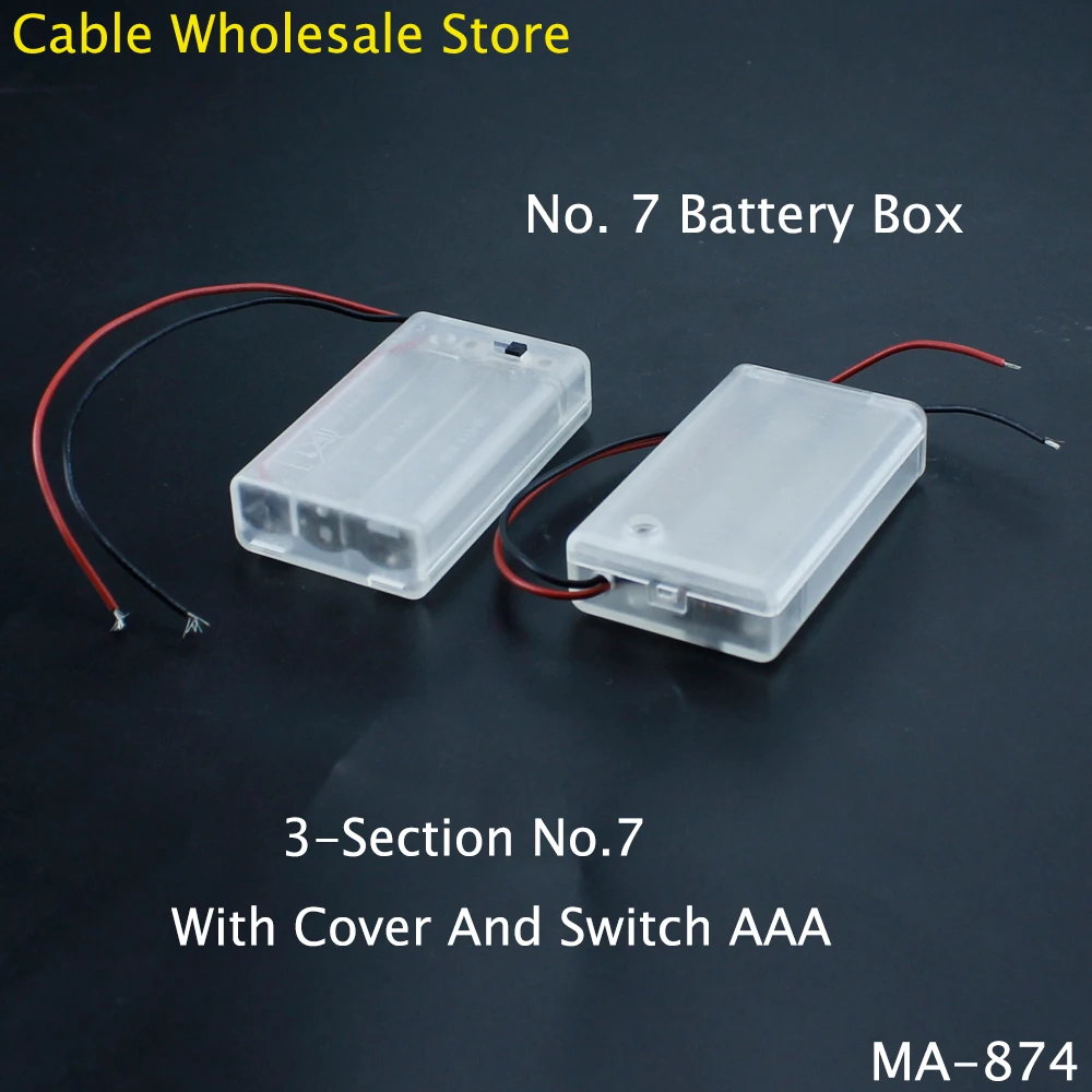 

Transparent Plastic Battery Storage Box Bracket Lead, 3 Sections, No.7 With Cover And Switch, AAA Size Power Battery Storage Box