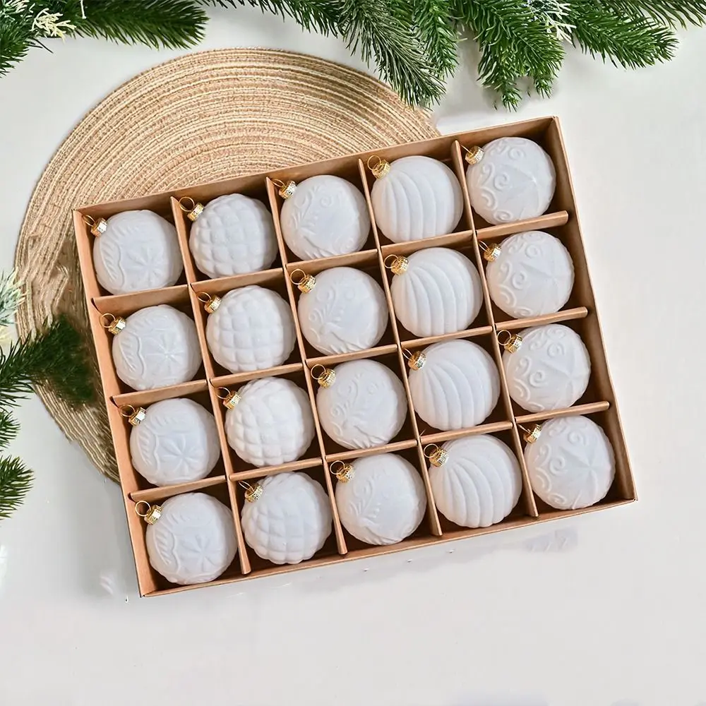 20 шт. 6 см флокированный рождественский шар подвеска небьющиеся бархатные