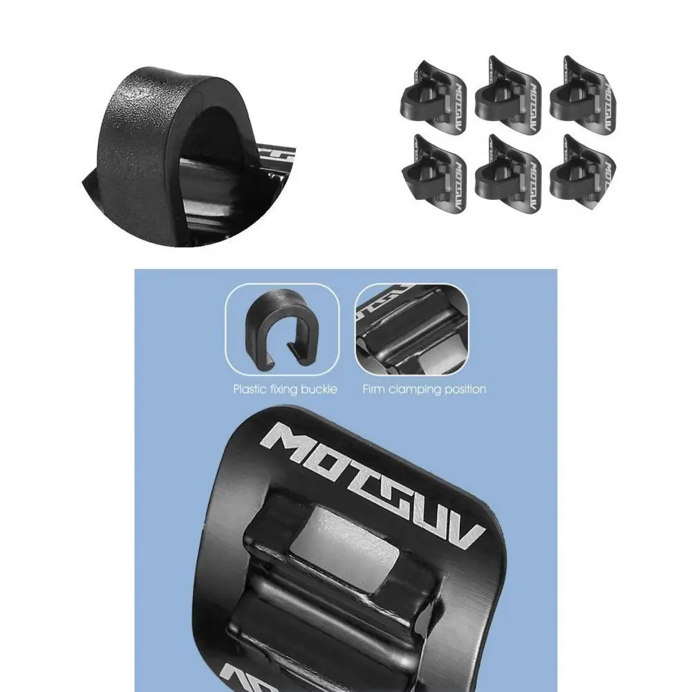 

Aluminum Alloy 6Pcs Helpful Convenient Oil Tube Fixed Clamp Compact Cable Fixed Clip High Hardness for Road Bike