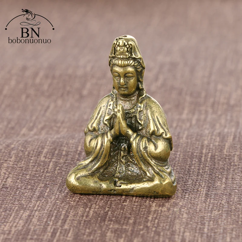 Латунные строительные украшения Guanyin новый стиль маленькие медные миниатюры Buddhas