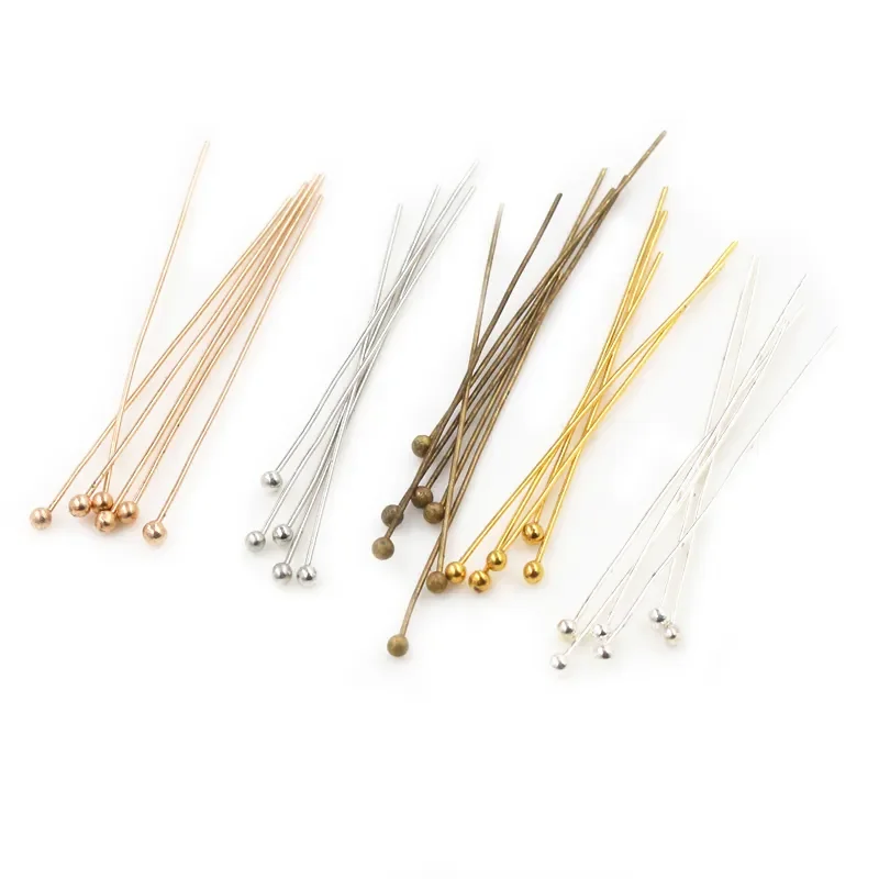 16 20 25 30 35 40 45 50mm Flat Head/Ball Head/Eye Head Pins Metal Headpins For Jewelry Findings Making DIY Supplies