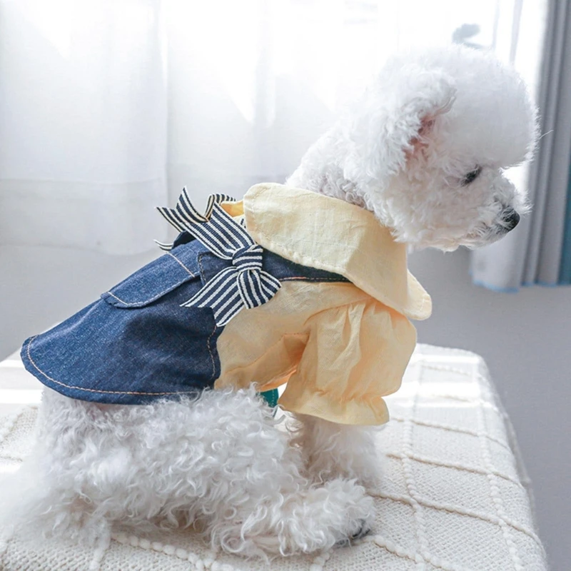

Suspender Dress for Dog Lovely Bowknot Decors Skirt Pet Birthday Wedding Dress