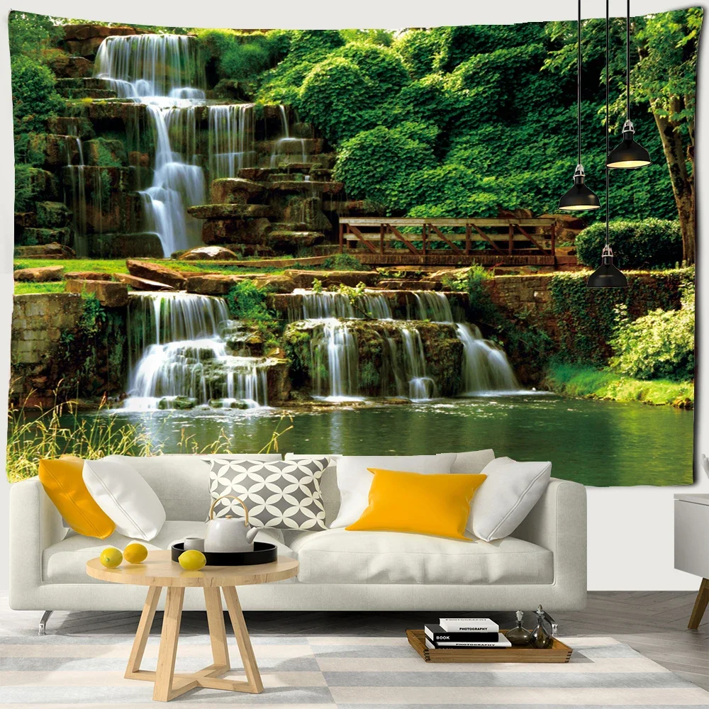 

Большой настенный гобелен с рисунком леса из полиэстера