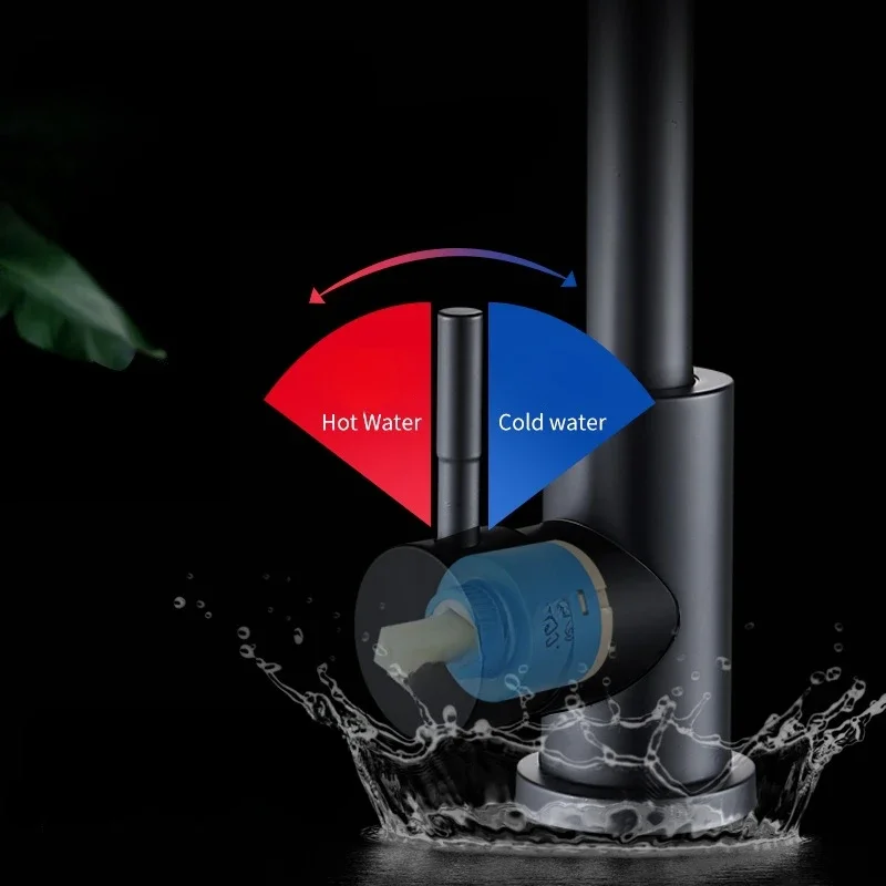 Смеситель для кухни из нержавеющей стали 304 черный смеситель горячей и холодной