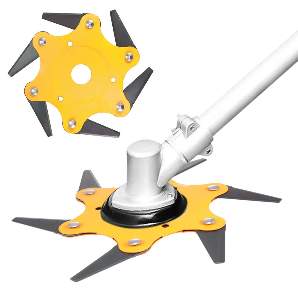 

6 Teeth Brush Cutter Blade Trimmer Metal Blades Trimmer Head Garden Grass Trimmer Head For Lawn Mower