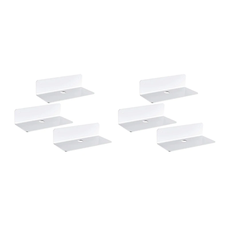 Floating Shelves Set Of 6 With Cable Clips - Easily Expand Wall Space - Acrylic Small Wall Shelf, Small Display Shelf