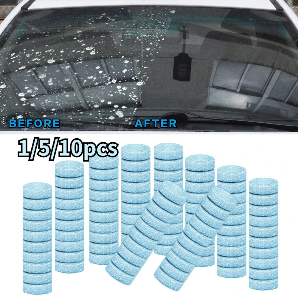 

1/5/10 Pcs Cars Windshield Cleaning Effervescent Tablets Car Window Glass Washing Solid Agent Remove-water Cleaner