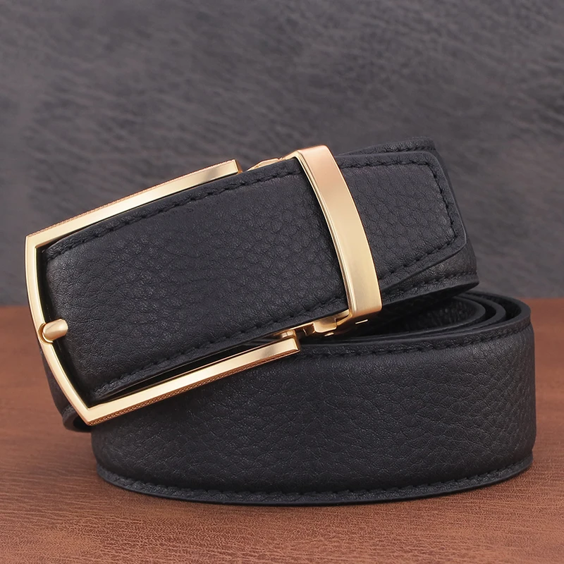 Cowboys Casual Leather Classic Pin Buckle Black Fashion Belts young men Luxury Genuine Waistband High Quality ceinture homme