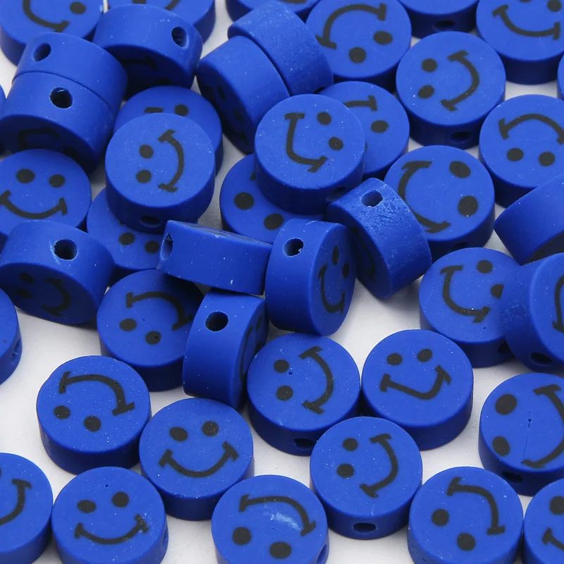 

Smiley Королевский синий 10 мм круглые бусины из полимерной глины 20 шт. свободные бусины для изготовления ювелирных изделий «сделай сам» Серьги...