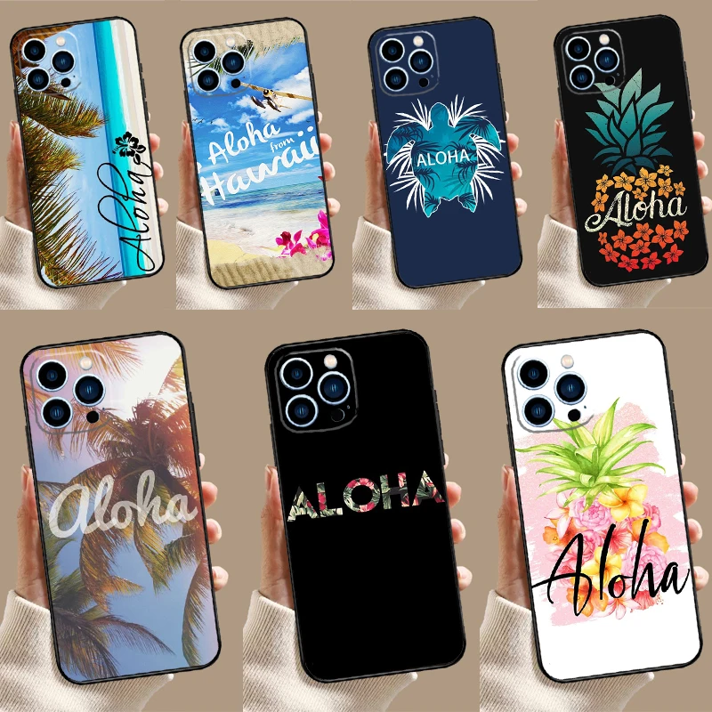 Гавайский чехол для телефона Aloha iPhone 15 16 14 Plus 13 12 Mini 11 Pro Max XS XR X 7 8 задняя крышка