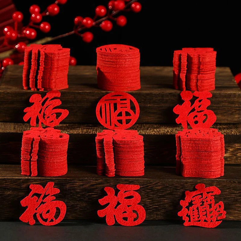 

Креативные китайские новогодние мини наклейки ручной работы 2023 поставки для китайского праздника Весны стол Фу Цзы домашний декор