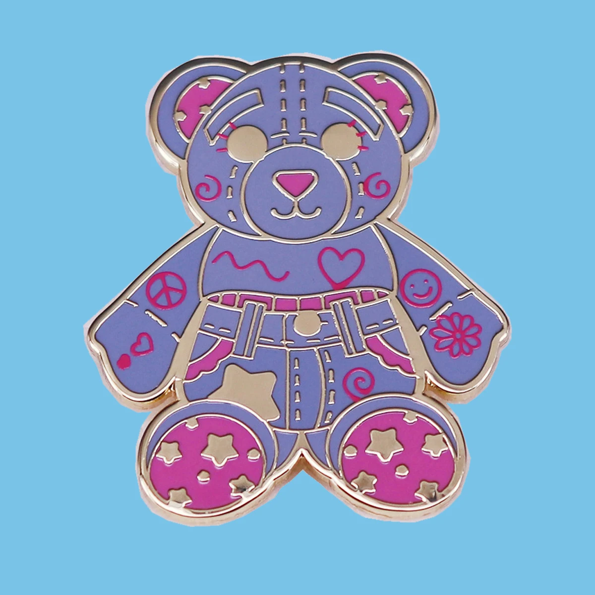 

AD2432 Cute Bear Badges on backpack Animal Badges Metal Jewelry Accessories Cartoon Clothes Hat Metal Pin