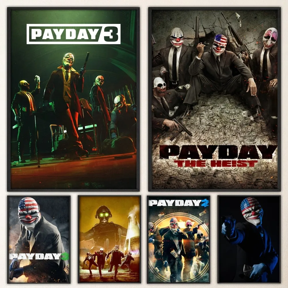 P-PayDay Game Poster Sticker Ретро Винтаж Настенный Художественный Декор Для Гостиной Бар