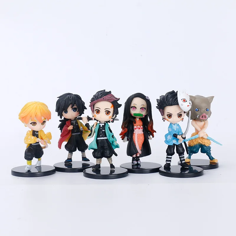 

6pcs/set Anime Demon Slayer Kimetsu No Yaiba Figure Kamado Tanjirou Kamado Nezuko Agatsuma Action Figure Model Kids Doll Gifts