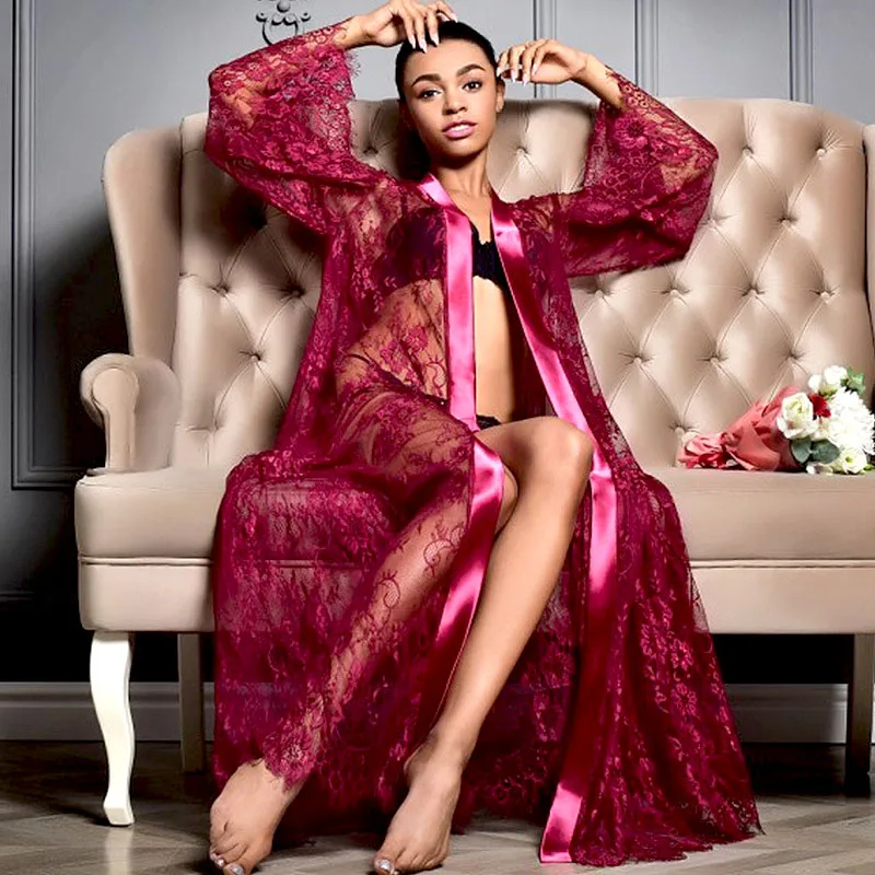 

Новый роскошный дизайн, горячее сексуальное женское белье, женское кружевное длинное платье, прозрачная пижама, черная одежда для сна, порн...