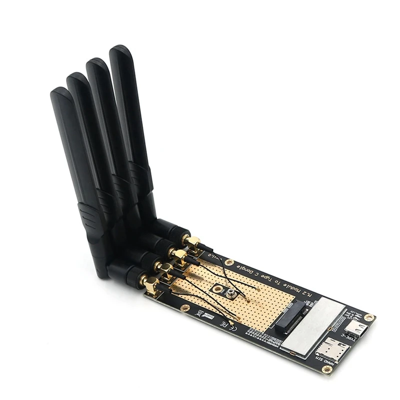

Network Adapter M.2 3G/4G/5G Module To Type C/USB 3.0 Adapter With NANO SIM Card Slot For RM500Q GM800 With 4 Antenna