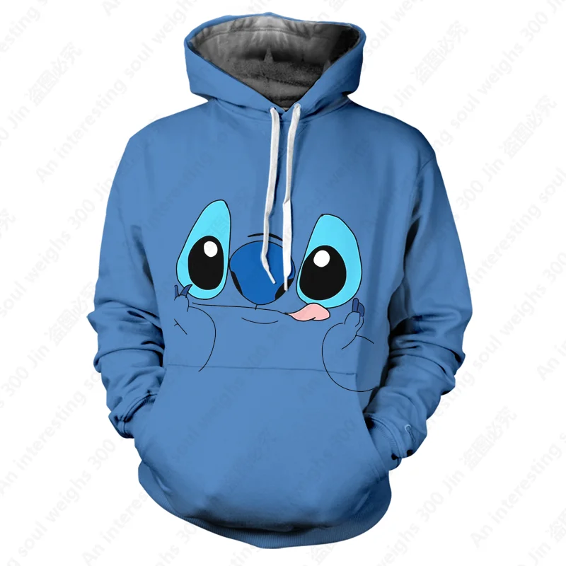 

2022 New Disney Stitch Collection Sweatshirts Men's Women's Tops Printed Loose Casual Hoodie Children's Fashion Couple Shirts
