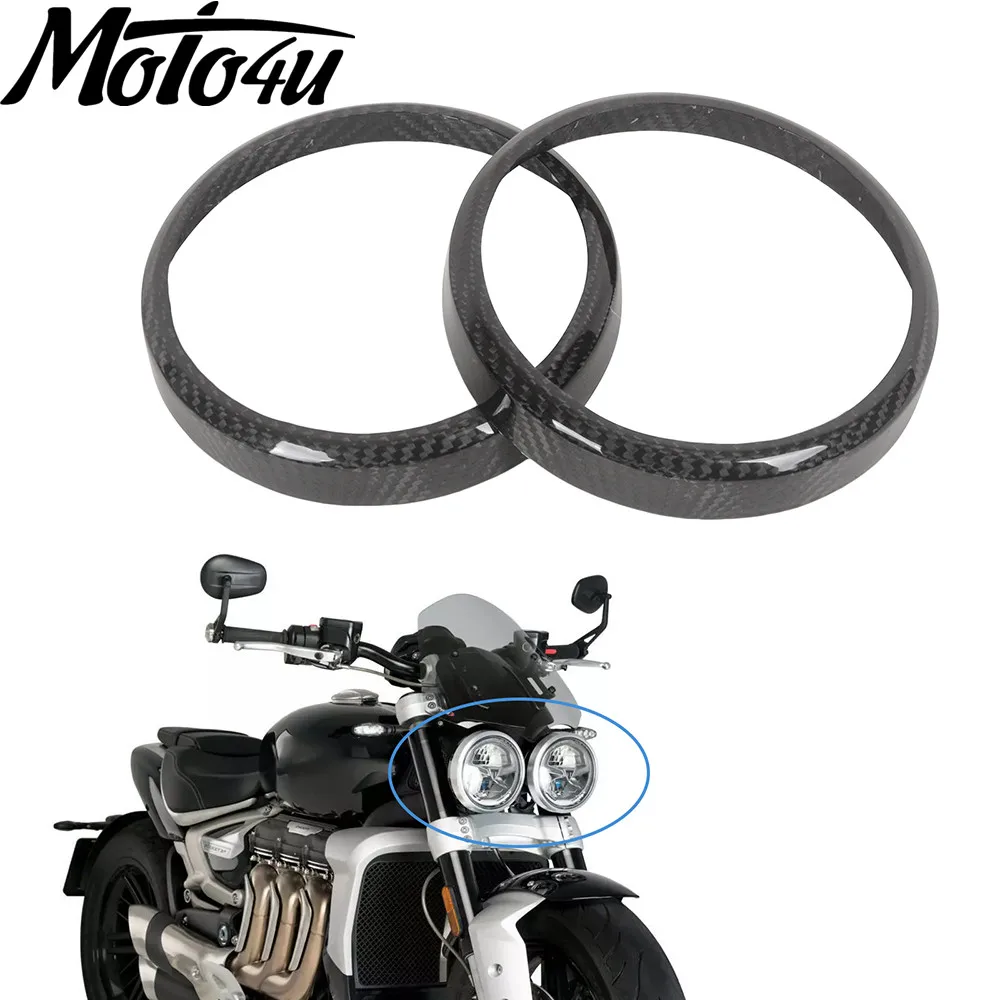 

Для Triumph Rocket 3 2020 2021 2022, крышка передней фары из углеродного волокна, чехол для фары