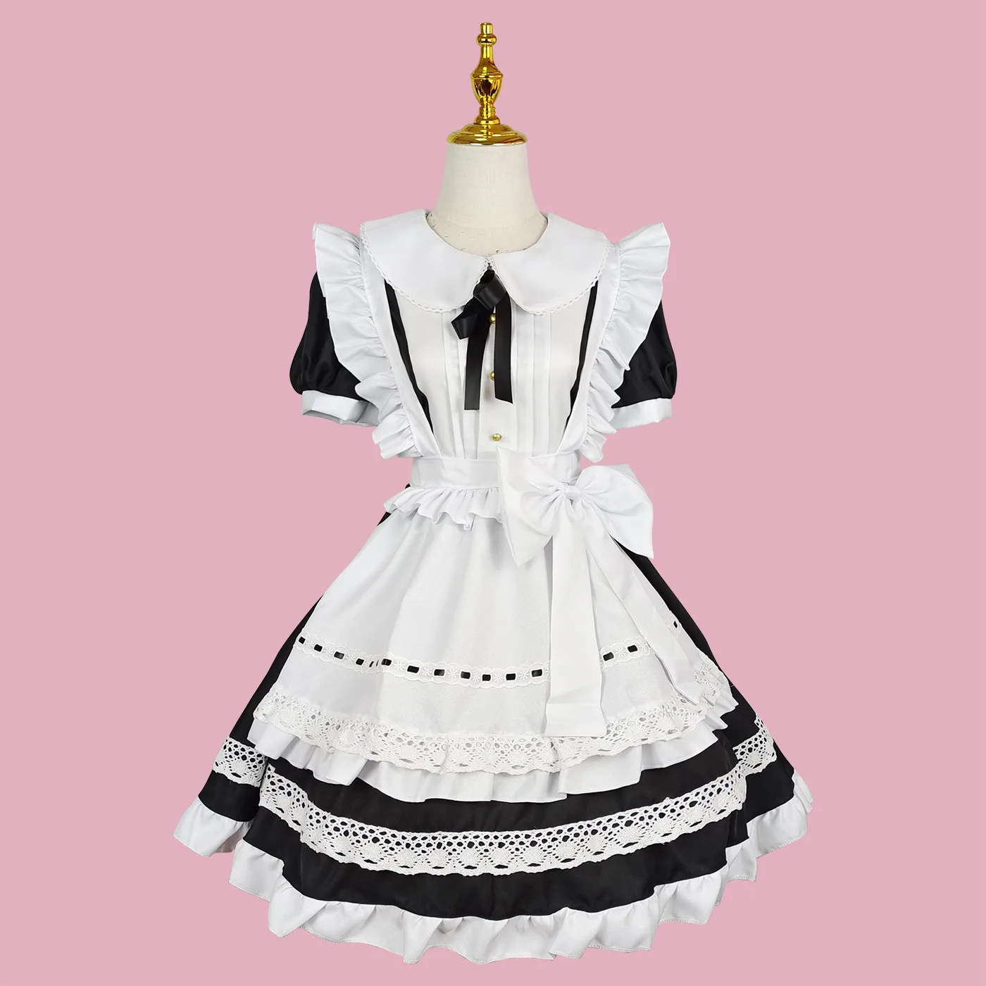 

Traditional Maid Short Sleeve Dress British Housekeeper Cosplay Japanese Uniform Cute Lolita Dress Cafe Apron Party Costume