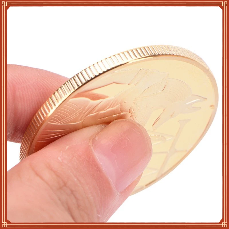 

New in Gold Plated Egypt Death Protector Anubis Coin Copy Coins Egyptian God Of Death Commemorative Coins Collection Gift christ