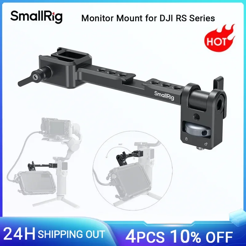 Фото Регулируемое крепление для монитора камеры SmallRig для мини-стабилизаторов DJI RS 3/RS 3 Pro/RS 3 Mini/RS 4 с быстроразъемным зажимом NATO-5337 №1
