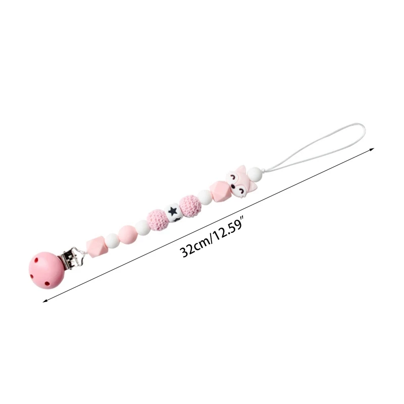 

Baby Pacifier Clip Nursing Soother Holder Silicone Beads Teether Chain Clip DIY Dummy Nipple Holder Leash Strap P31B