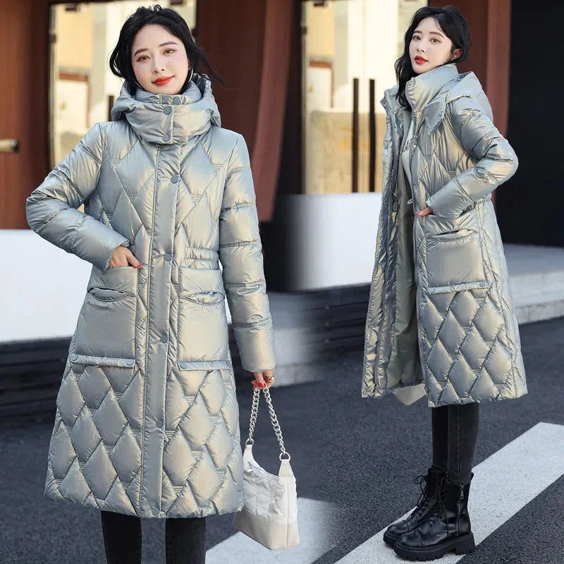 

New Winter Jacket Down Cotton Jacket Women's Hooded Puffer Long Coat Warm Jacket Female Parka Snow Wear Coats Outerwear