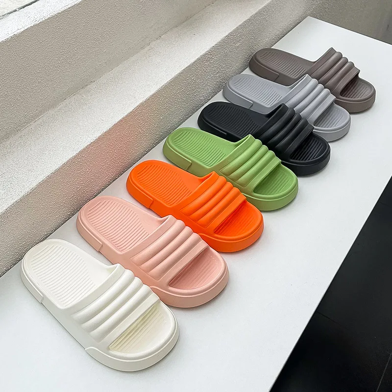 

Slippers Women Thick Sole Soft EVA Indoor Sandals Men Bathroom Anti-slip Slippers Summer Couple Beach Flip Flops Home Shoes